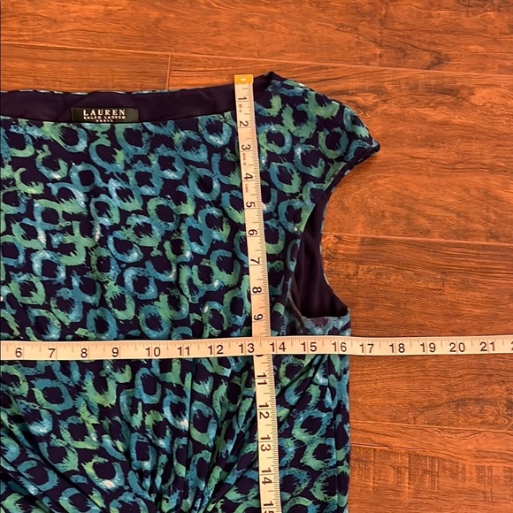 Lauren Ralph Lauren Blue Sheath Midi Dress with Bateau Neckline - Picture 10 of 12